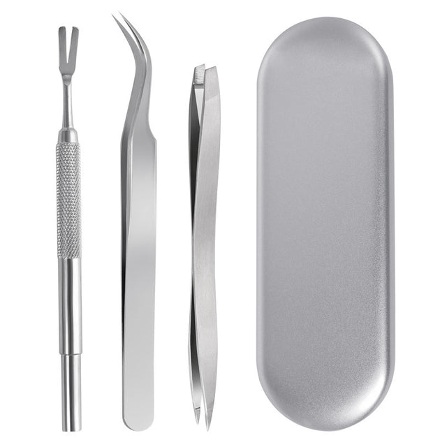 Stainless Steel Tick Clip Pet Dog Louse Clip 3-piece Set Cat Flea Tweezers Bug Catching Grate Clip Tool