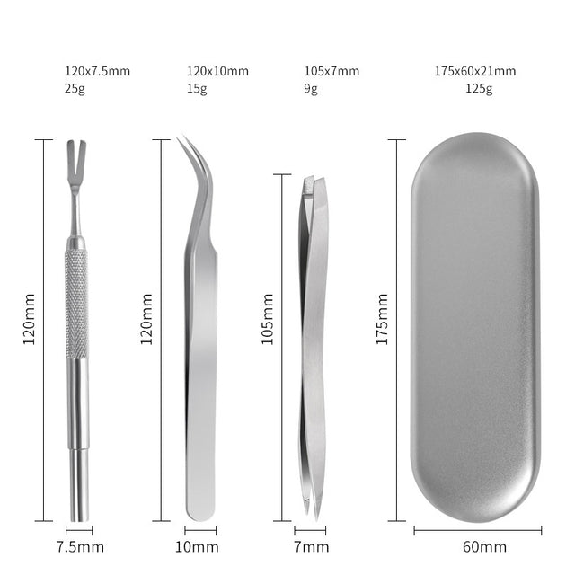 Stainless Steel Tick Clip Pet Dog Louse Clip 3-piece Set Cat Flea Tweezers Bug Catching Grate Clip Tool