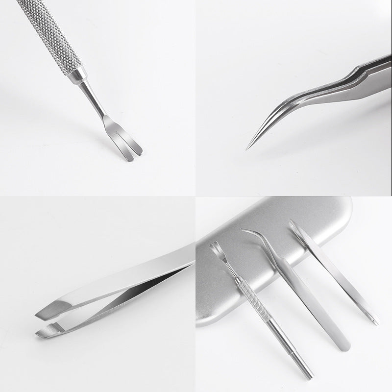 Stainless Steel Tick Clip Pet Dog Louse Clip 3-piece Set Cat Flea Tweezers Bug Catching Grate Clip Tool