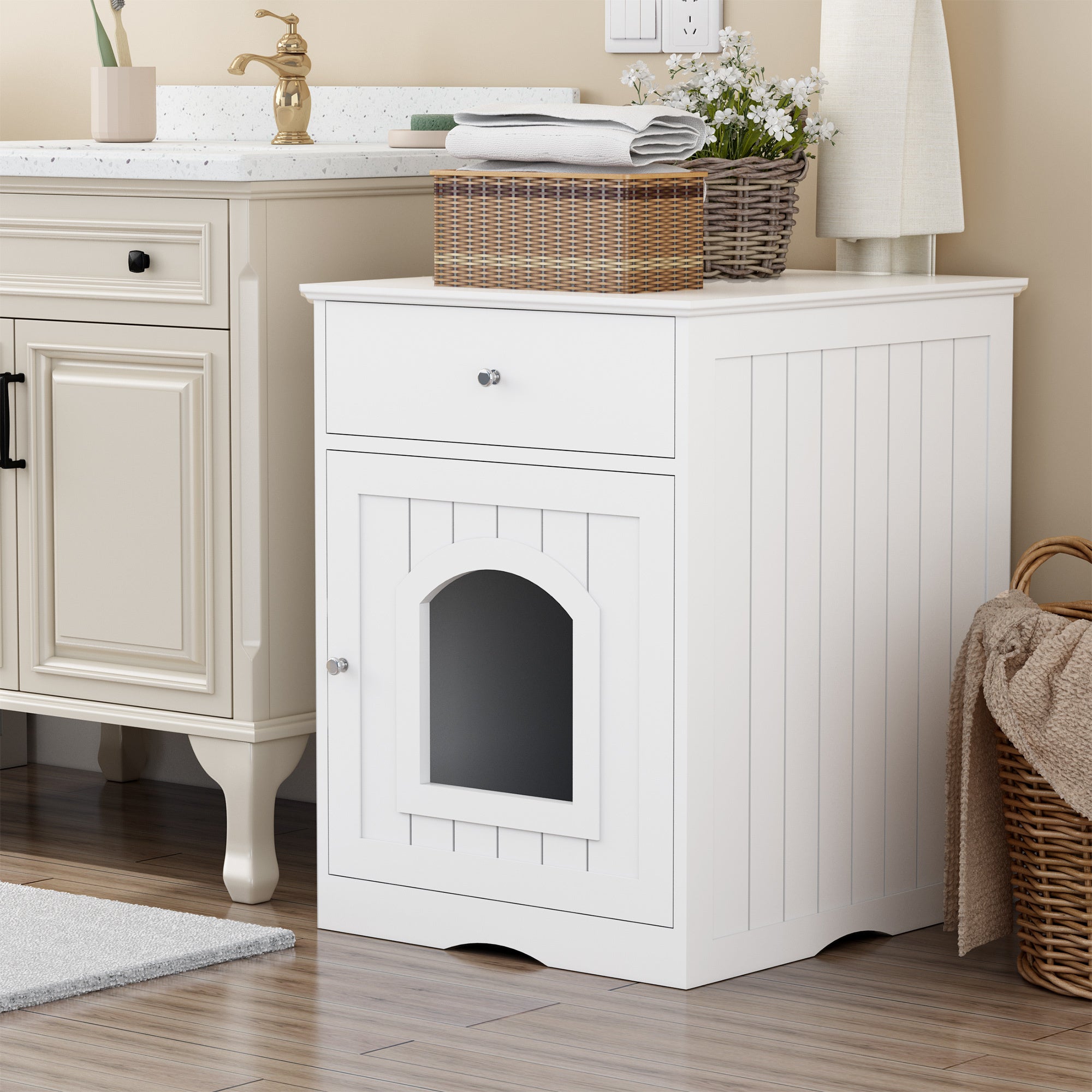 Wooden Pet Litter Box Furniture